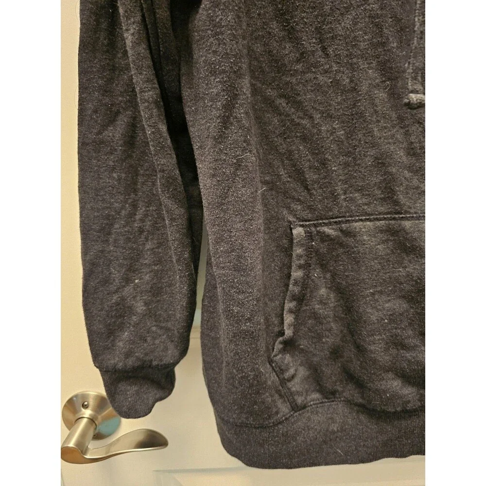District Friday Gas and Oil Fleece Sweatshirt Hooded Mens Grey Large - Picture 2 of 11